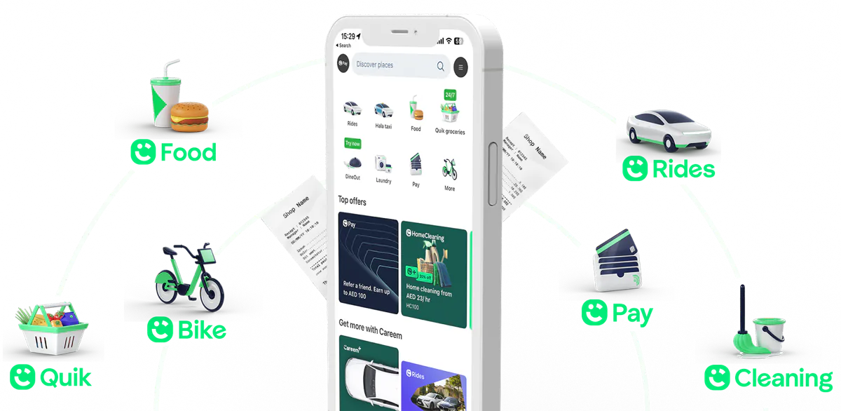 Careem Everything App 中的出行、外卖、支付和生活服务